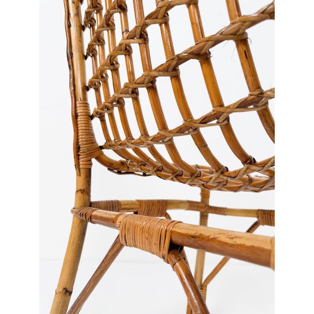 Mid-Century Modern Italian Bamboo, Cane and Rattan Dining Chairs, 1960s, Set of 4 For Sale - Image 10 of 18