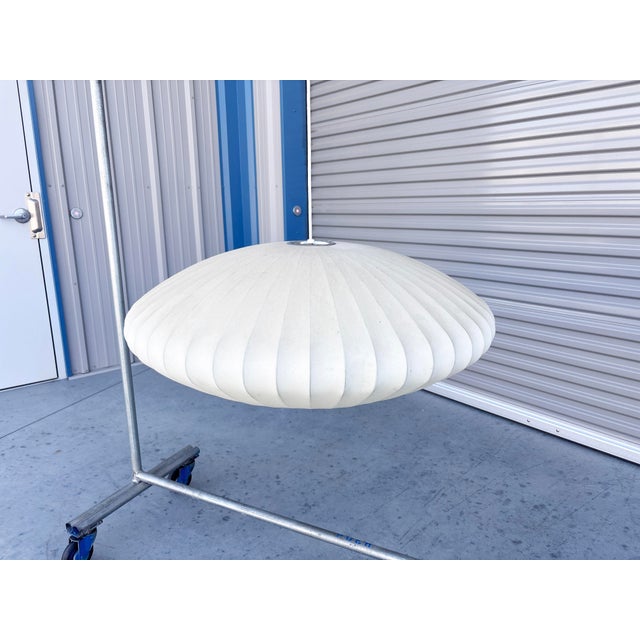 1990s Mid-Century Modern Modernica Bubble Pendant Light in White Fiberglass For Sale - Image 4 of 8