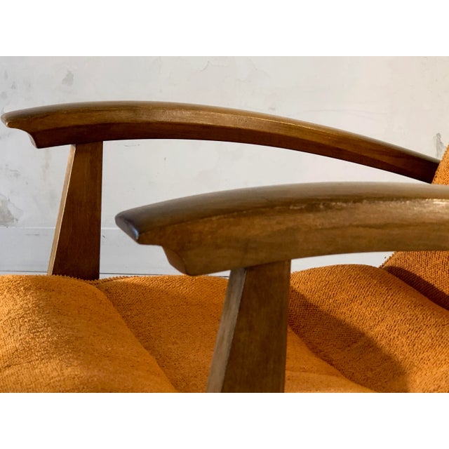 Brown French Armchair by Guy Besnard for Free-Span, 1950s For Sale - Image 8 of 14