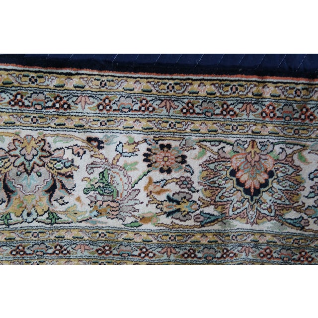 Vintage Oriental Floral All Over Wool & Silk Geometric Black Lotus Area Rug 8' For Sale - Image 12 of 12
