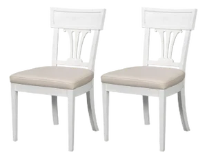French White Painted Dining Chairs- Set of 2