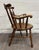 Antique Windsor Style Sack Back Rush Seat Dining or Accent Arm Chair For Sale - Image 4 of 8