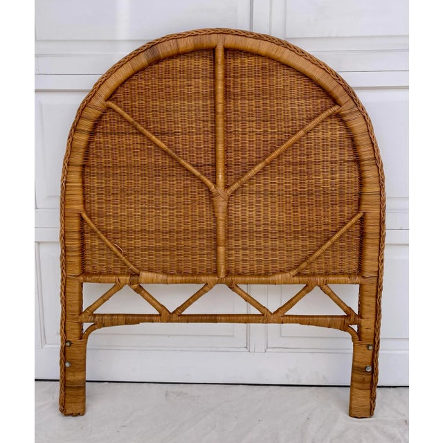 Vintage Natural Woven Wicker Rattan Twin Headboard Chairish