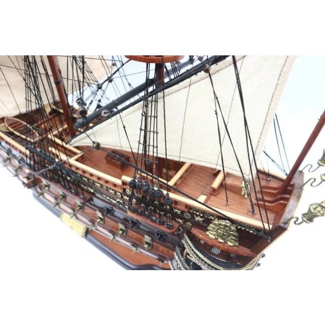 Exquisite Handcrafted 17th Century San Felipe Spanish Galleon Model – Museum Quality Nautical Decor For Sale - Image 9 of 11