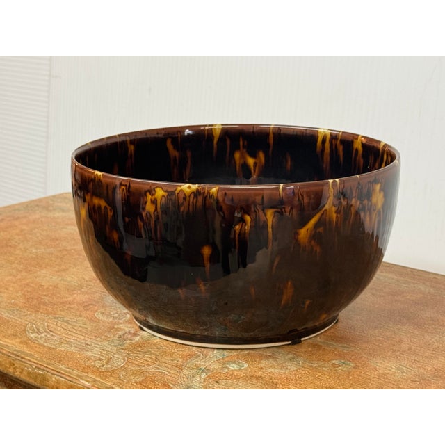 Martino Interiors Tortoiseshell Glaze Ceramic Bowl For Sale - Image 4 of 12