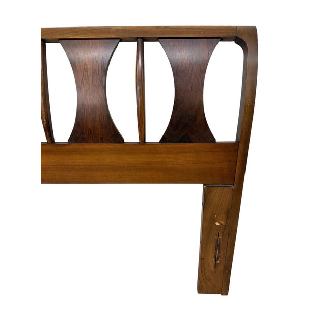 1960s Mid-Century Modern Kent Coffey Perspecta Walnut & Rosewood Full/Queen Headboard For Sale - Image 5 of 6