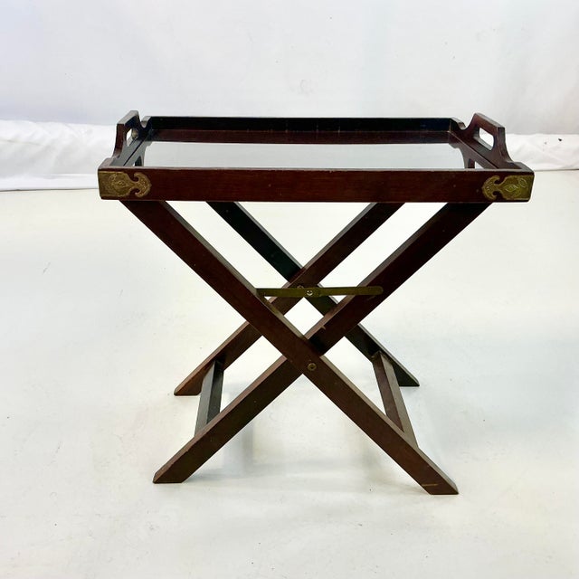 1980s Vintage Campaign Hollywood Regency Tray Drinks Table. For Sale - Image 9 of 10