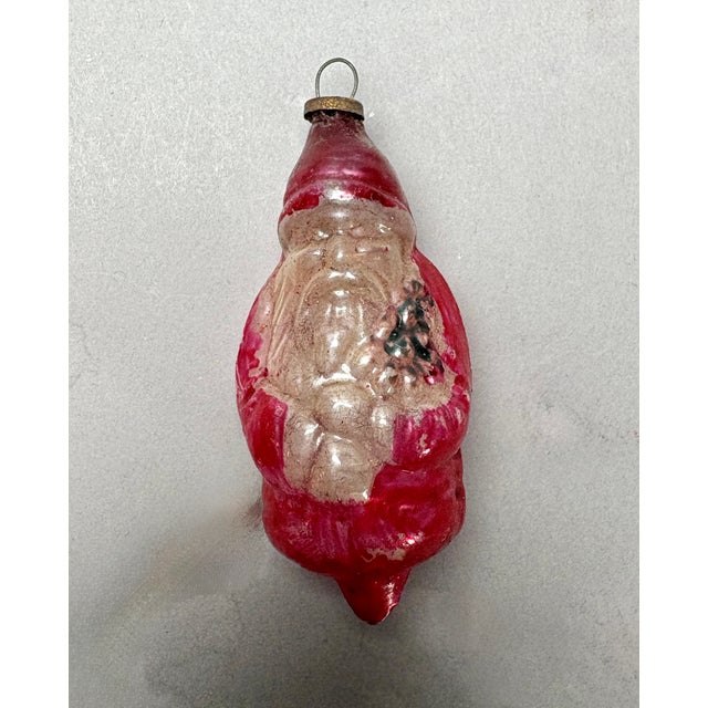 Collection of 8 Antique German Mercury Glass Santa Claus Christmas Ornaments, C. 1920–1940 For Sale - Image 11 of 18