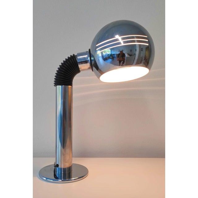 Italian Space Age Table Lamp in Chromed Metal, 1970s For Sale - Image 6 of 9