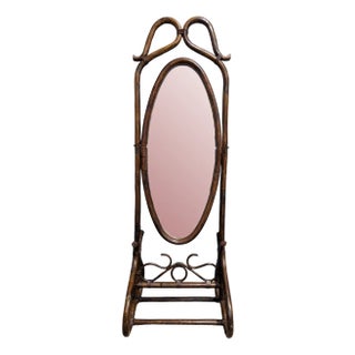 Psyche Mirror in Bamboo and Rattan For Sale