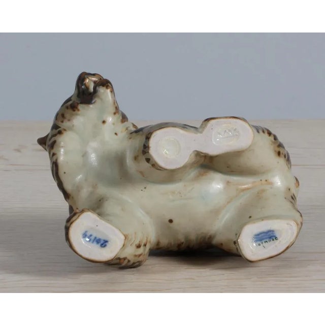 1950s Glazed Stoneware Bear Figurine by Knud Kyhn for Royal Copenhagen, 1950s For Sale - Image 5 of 7