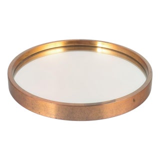 Brass and Crystal Glass Mirror from Markaryd, Sweden, 1970s For Sale