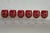 Traditional Late 19th Century Bohemian Floral Etched Cranberry Iridescent Glass Goblets, Set of 6 For Sale - Image 3 of 12