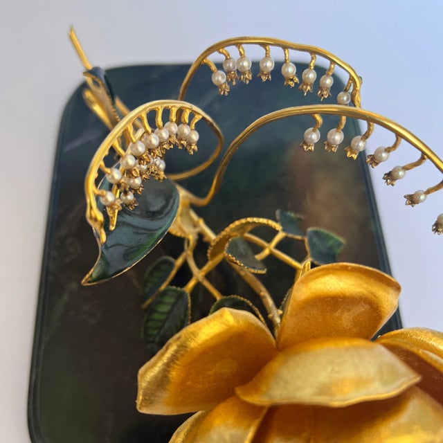 1950s Faberge Princess Grace Royal Anniversary Rose For Sale - Image 9 of 12