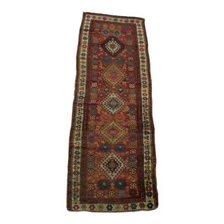 Antique Caucasian Runner Rug - 10'8'' X 3'6'' For Sale