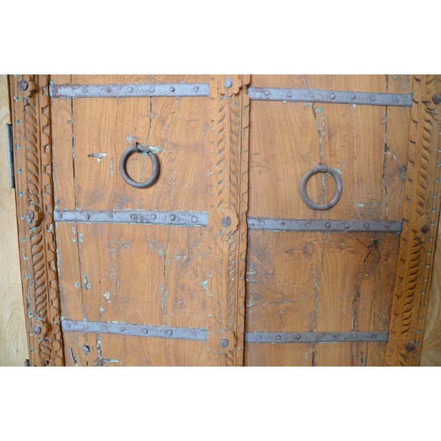1990s Vintage Old Door Indian Cabinet For Sale - Image 5 of 7