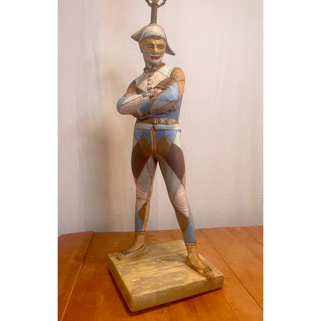 Mid-Century Modern Mid 20th Century Marbro Harlequin Figural Table Lamp – Restored & Rewired For Sale - Image 3 of 17
