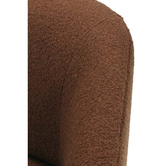 Peyton Boucle Fully Upholstered Swivel Chair, Rust For Sale - Image 6 of 12