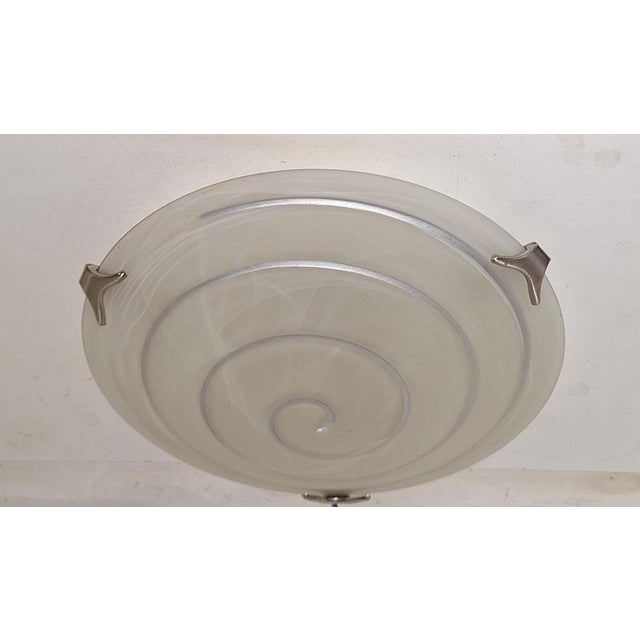 Vintage Ceiling Lamp with White Mottled Glass Shade, 2000s For Sale - Image 4 of 7