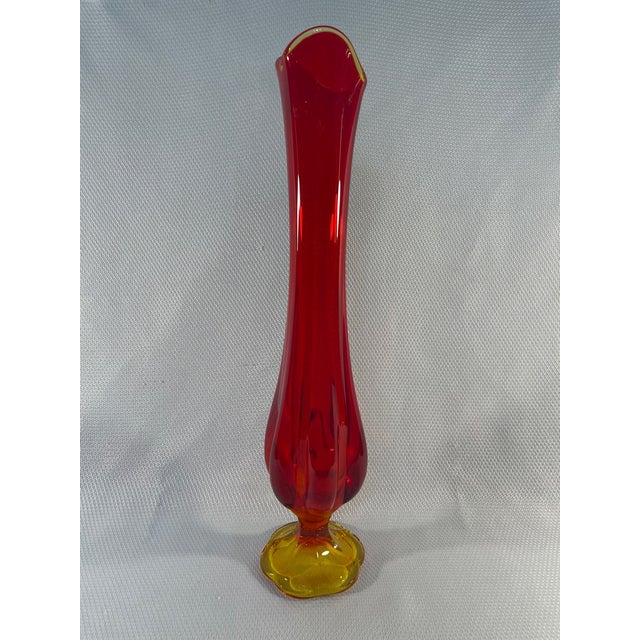1950s Vintage "Fifties" Ruby Red Art Glass Vase For Sale - Image 4 of 12