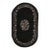1920s Black Medallion Floral Antique Oval Chinese Art Deco Carpet 4'1" X 6'10" For Sale