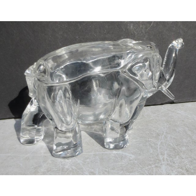 Elephant Shaped Decorative Clear Jar Vintage 30s For Sale - Image 11 of 13