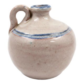 Vintage Joe Owen Seagrove North Carolina Signed Miniature Pottery Jug For Sale