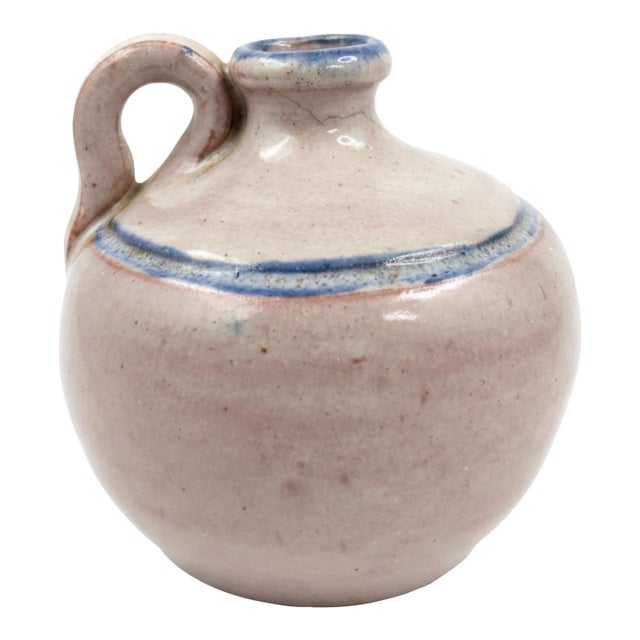 Vintage Joe Owen Seagrove North Carolina Signed Miniature Pottery Jug For Sale