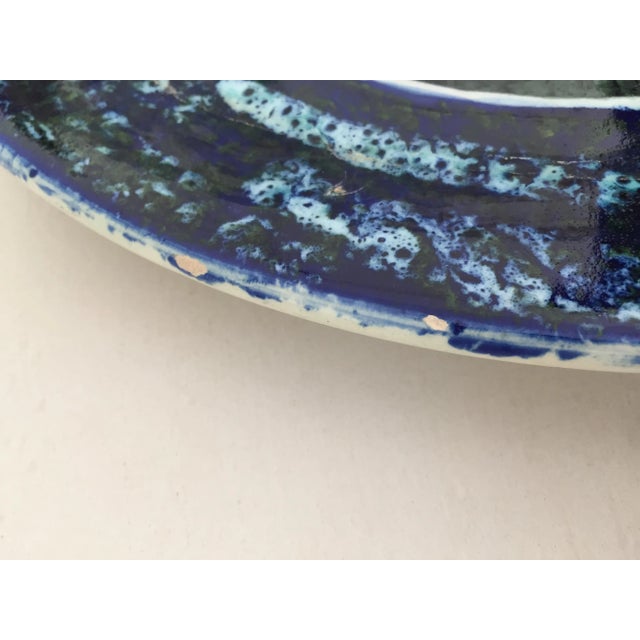 Vintage Large Spanish Art Pottery Colorful Fish Wall Hanging Plate For Sale - Image 9 of 12