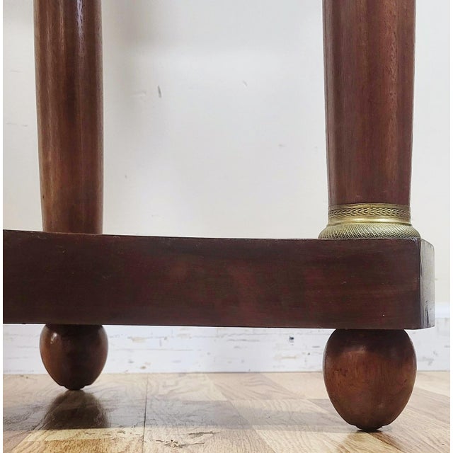 Antique French Round Directoire Bronze & Marble Top Empire Gueridon Side Table For Sale - Image 9 of 13
