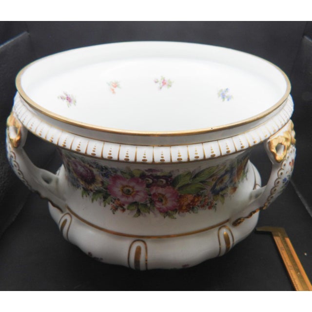 Antique 19th Century Wissmann Dresden Germany Porcelain Jardinière Catchpot Champagne Bucket For Sale - Image 10 of 12