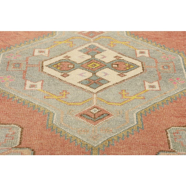 Late 20th Century Vintage Red Turkish Oushak Rug Runner - 03'05 X 09'06 For Sale - Image 5 of 8