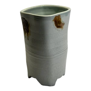 Vintage Celadon Porcelain Art Studio Pottery Handmade Vase Signed