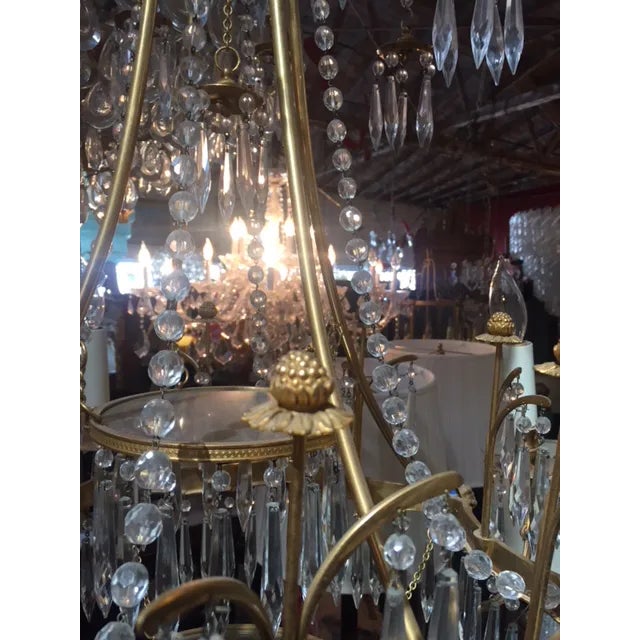 Gold Vintage Neo-Classic Brass Dore Chandalier For Sale - Image 8 of 13