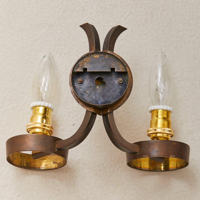 1960s Italian Brass + Acrylic Two-Arm Sconces For Sale - Image 10 of 10