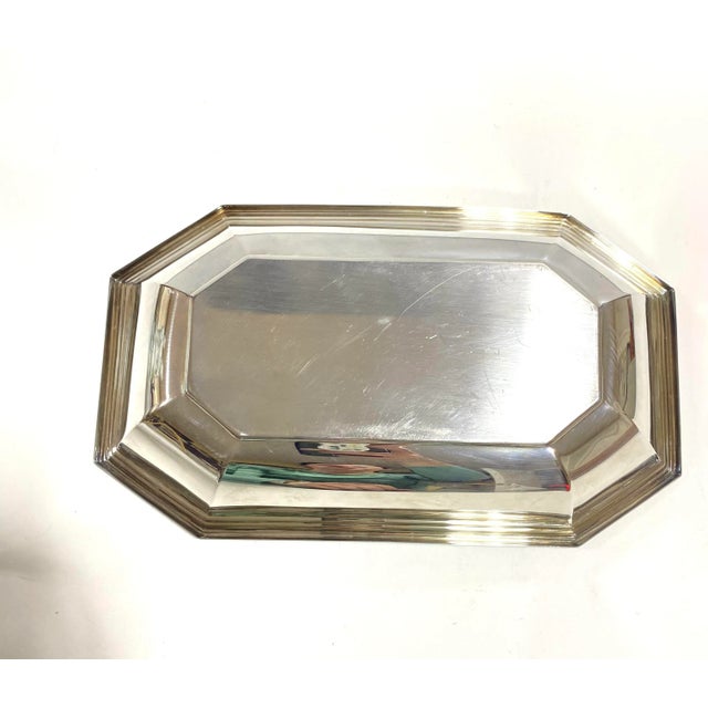 Wallace Silversmiths 1960s Wallace Silver Plate Tray – Vintage Rectangular Serving Tray For Sale - Image 4 of 5