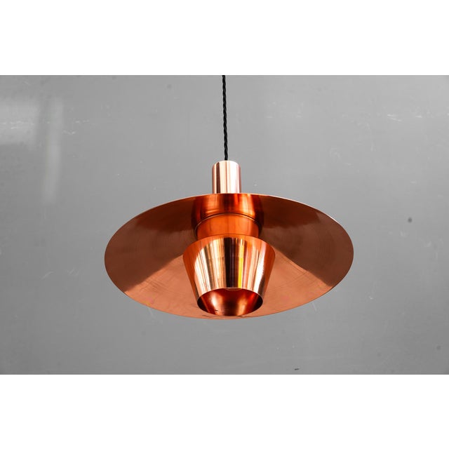 Metal Copper Chandelier, Denmark, 1950s For Sale - Image 7 of 18