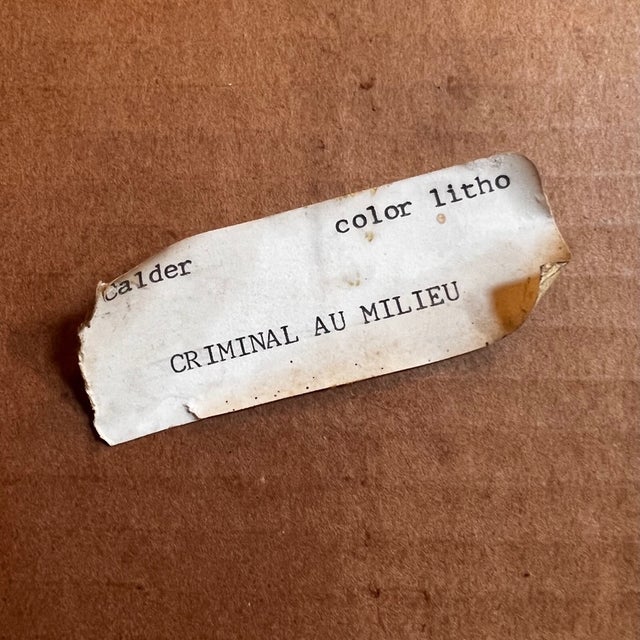 "Criminel Au Milieu" Original Lithograph by Alexander Calder, C. 1966 For Sale In New York - Image 6 of 7