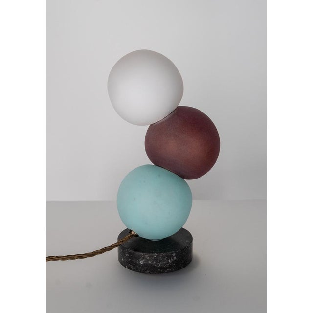Early 21st Century Andorra Totemic Black Marble and Multicolor Hand-Blown Glass Table Lamp by ZAVADKSI, 2020 For Sale - Image 5 of 5
