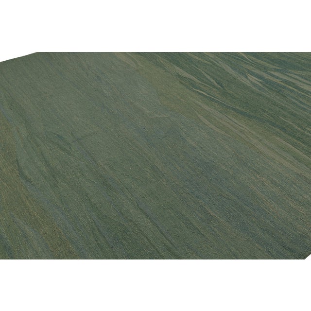 Rug & Kilim Rug & Kilim’s Modern Kilim Rug, in Teal Tones, With Muted Patterns For Sale - Image 4 of 7