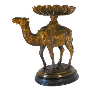 Large Vintage Bronze Figural Camel Sculpture Figurine Centerpiece 25lbs!
