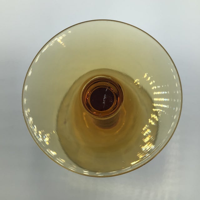 Glass Vintage Amber Crystal Port Glasses - Set of 7 For Sale - Image 7 of 12