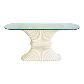 Vintage Faux Bamboo Console Table For Sale