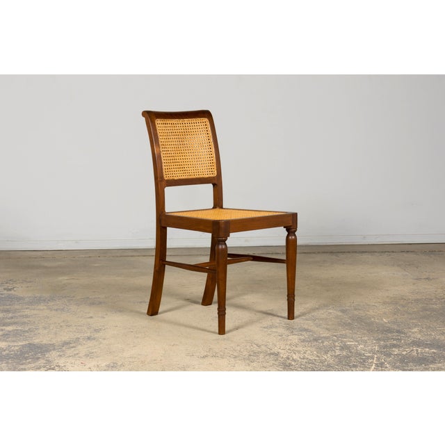1940s French Provincial Walnut & Cane Dining Chairs, Set of 6 For Sale - Image 15 of 18