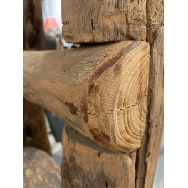 Mid 20th Century Large European Primitive Distressed Log Chair For Sale - Image 9 of 9