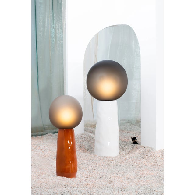 Kokeshi High Grey Acetato Terracotta Floor Lamp from Pulpo For Sale - Image 10 of 11