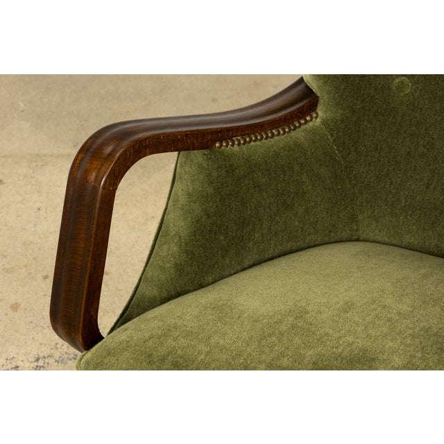 Danish Art Deco Lounge Chairs by Alfred Christensen, Walnut & Mohair, 1940s For Sale - Image 10 of 18
