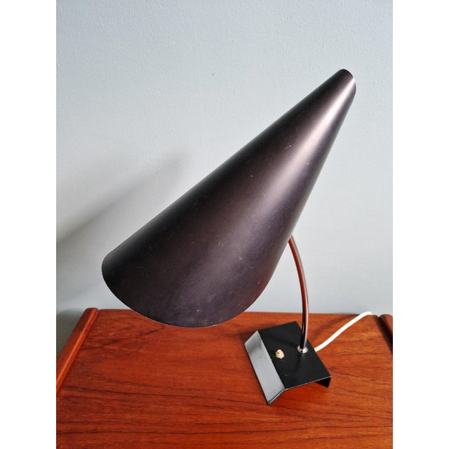 Josef Hurka Desk Lamp in Chromed Metal and Black Lacquer by Josef Hurka for Napako, 1950 For Sale - Image 4 of 15