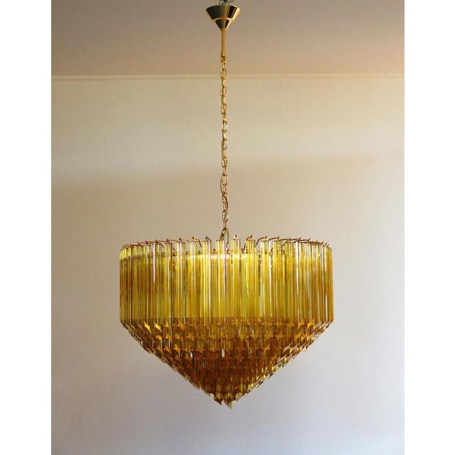 Metal Quadriedri Murano Glass Chandeliers, Set of 2 For Sale - Image 7 of 18