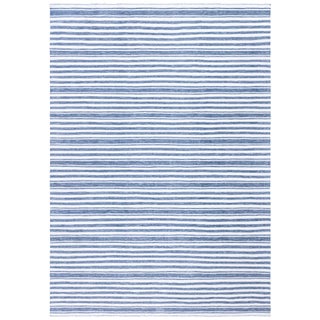 Doris Leslie Blau Vintage Dhurrie White And Light Blue Hand-Knotted Rug For Sale
